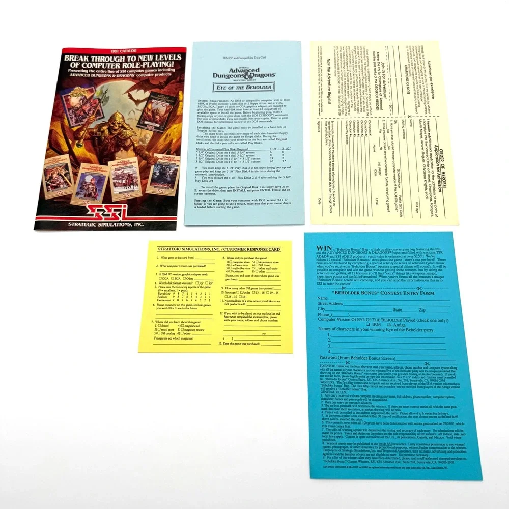 Eye of the Beholder AD&D Big Box PC Game 5.25 Floppy SSI D&D 1990 TSR